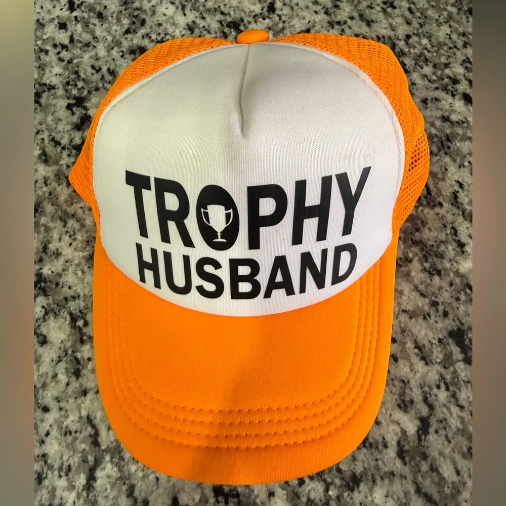 Trophy Husband Orange and White Party Hat
